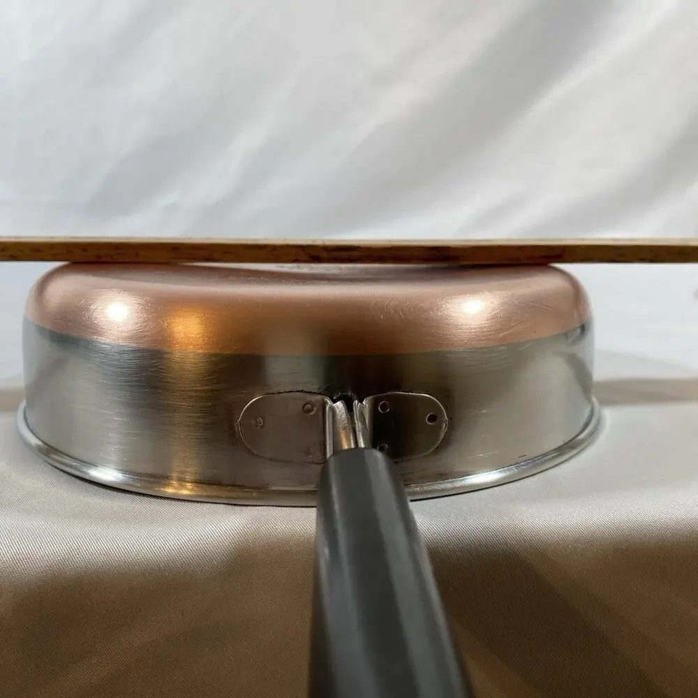 Revere Ware 1 Qt Skillet Frying Pan Saucepan Copper Bottom Stainless Clinton USA